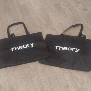 2 Theory Large Black Tote Shopping Garment Bag - New